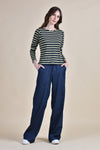 IRVINE High Waist Wide Leg Trousers (Denim Blue)