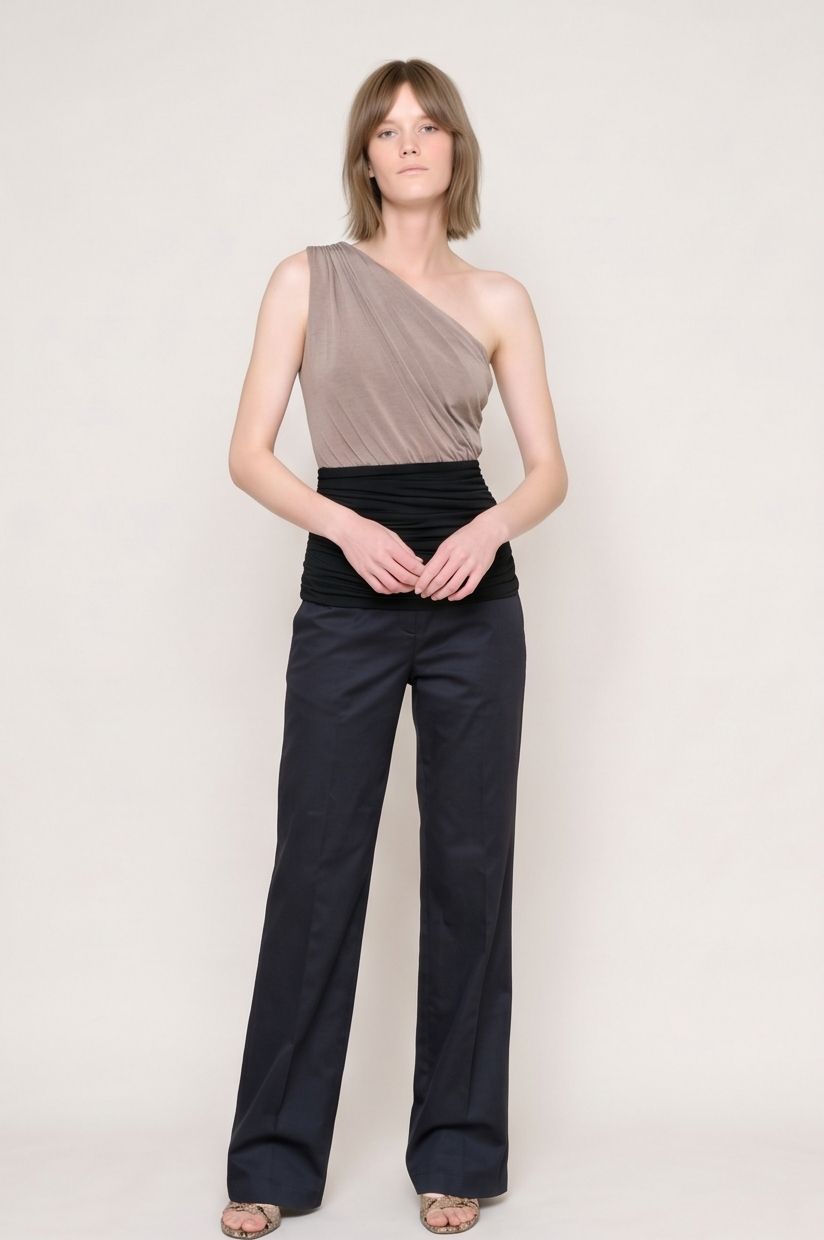 ALHELI Asymmetrical Ruched Top