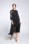 AQUITANE Tiered Dress (BLACK POLKA)