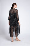 AQUITANE Tiered Dress (BLACK POLKA)