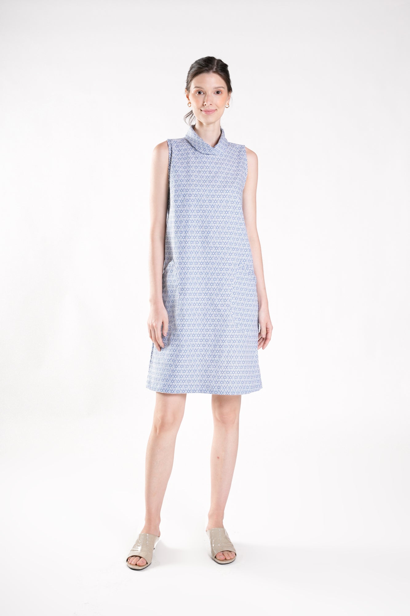 ARPOADOR Cowl Neck Dress (BLUE)