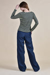 IRVINE High Waist Wide Leg Trousers (Denim Blue)