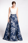 BENNET Floral Ball Skirt (NAVY and SILVER)