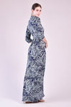 BRADELL Maxi Wrap Dress (Printed Navy)