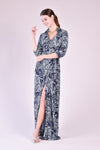 BRADELL Maxi Wrap Dress (Printed Navy)