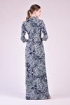 BRADELL Maxi Wrap Dress (Printed Navy)