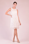 CAMILLE Scallop Hem Dress (White)