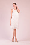 CAMILLE Scallop Hem Dress (White)