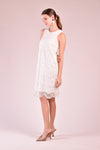 CAMILLE Scallop Hem Dress (White)