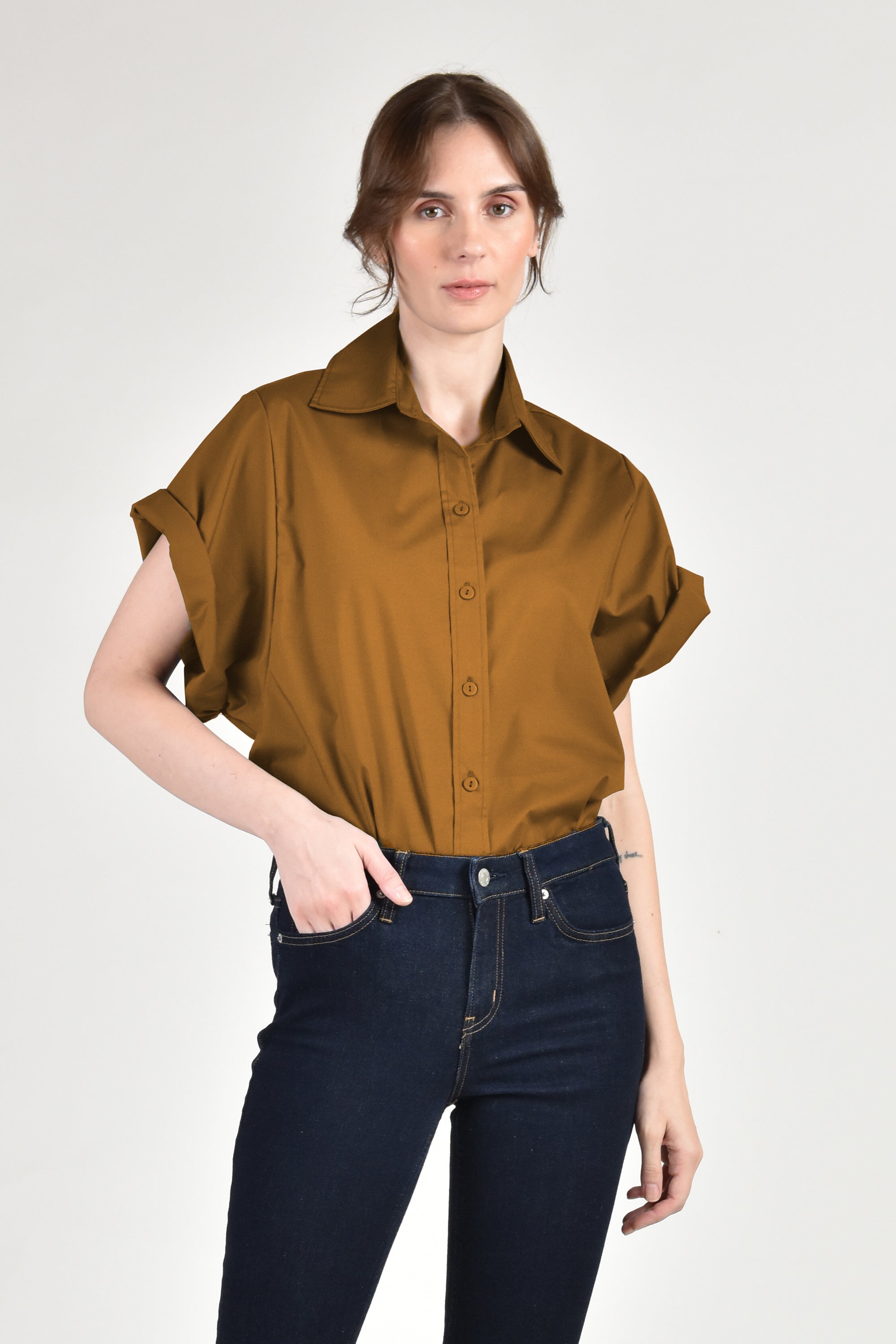 CLEMONTE Button Down Shirt (Caramel)