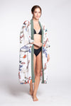 ANELA Long Kimono (Cream Floral)