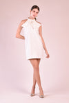 SHERRY Halter Mini Dress with Bow (WHITE)