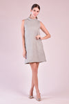 ARPOADOR Cowl Neck Dress (Tweed Gray)