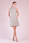 ARPOADOR Cowl Neck Dress (Tweed Gray)