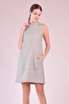 ARPOADOR Cowl Neck Dress (Tweed Gray)