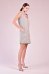 ARPOADOR Cowl Neck Dress (Tweed Gray)