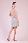 ARPOADOR Cowl Neck Dress (Tweed Gray)
