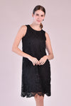 CAMILLE Scallop Hem Dress (Black)