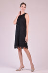 CAMILLE Scallop Hem Dress (Black)