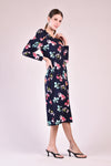 VINA Mutton Sleeve Midi Dress