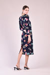 VINA Mutton Sleeve Midi Dress