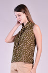 GRIMALDI Polka Dot Top (Olive Green Polka)