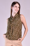 GRIMALDI Polka Dot Top (Olive Green Polka)