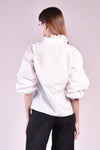 MARA Ruffle Neck and Placket Top (White)