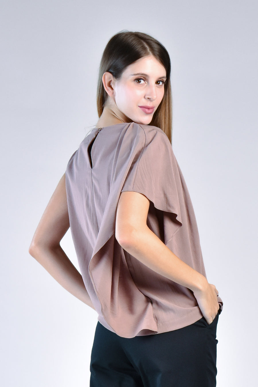 ORRIS Draped Top (Taupe)