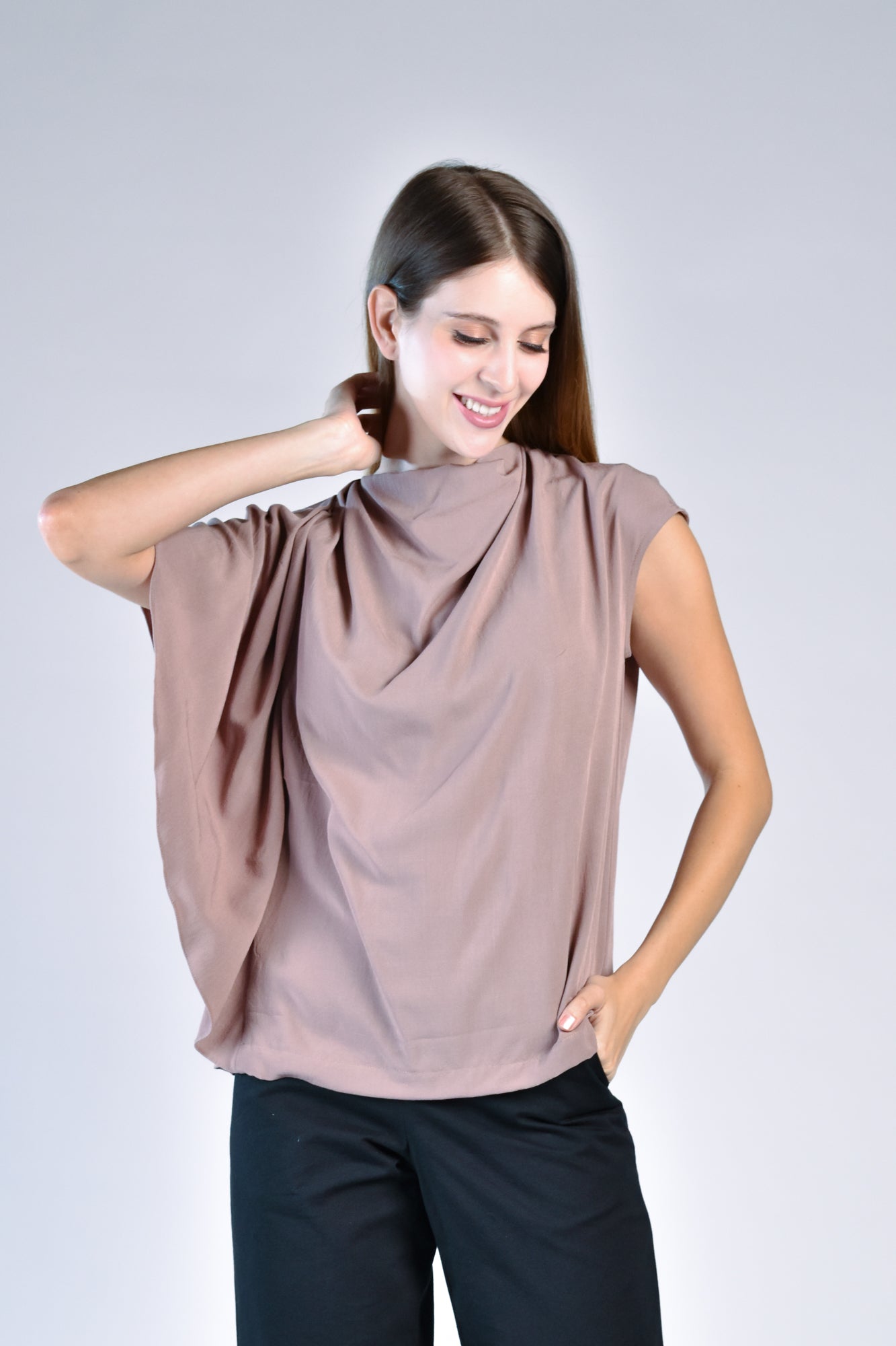 ORRIS Draped Top (Taupe)