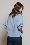 LAGEN Cotton Tape Detail Top (Light Chambray)