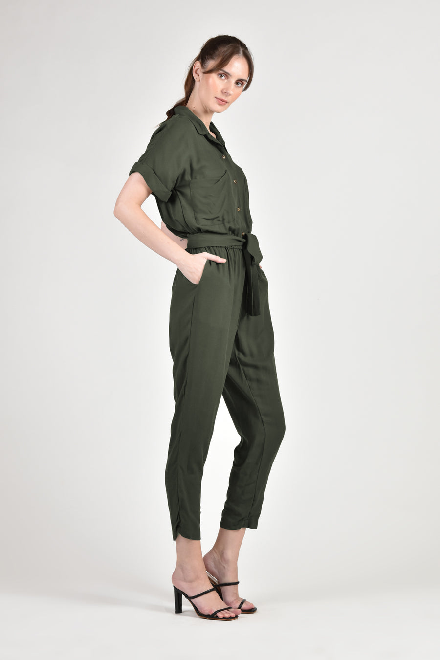 ELUA Jumpsuit with Belt (Army Green)