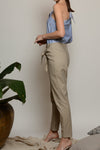 HANALEI Tie Front Trousers (Khaki)