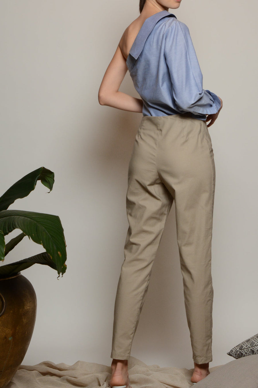 HANALEI Tie Front Trousers (Khaki)