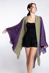 HUMPHRIES Two-Way Draped Kimono (Multi Olive Combi)