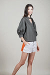 LAUDER Buckle Neck Detail Top