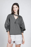 LAUDER Buckle Neck Detail Top