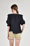 DEFOE Peasant Top (BLACK)
