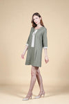 LEILANI Lace Applique Dress (Olive)