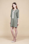 LEILANI Lace Applique Dress (Olive)