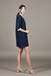 LEILANI Lace Applique Dress (Navy)