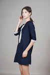 LEILANI Lace Applique Dress (Navy)