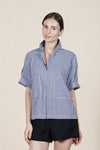 SILVA Oversized Top (Blue Stripes)