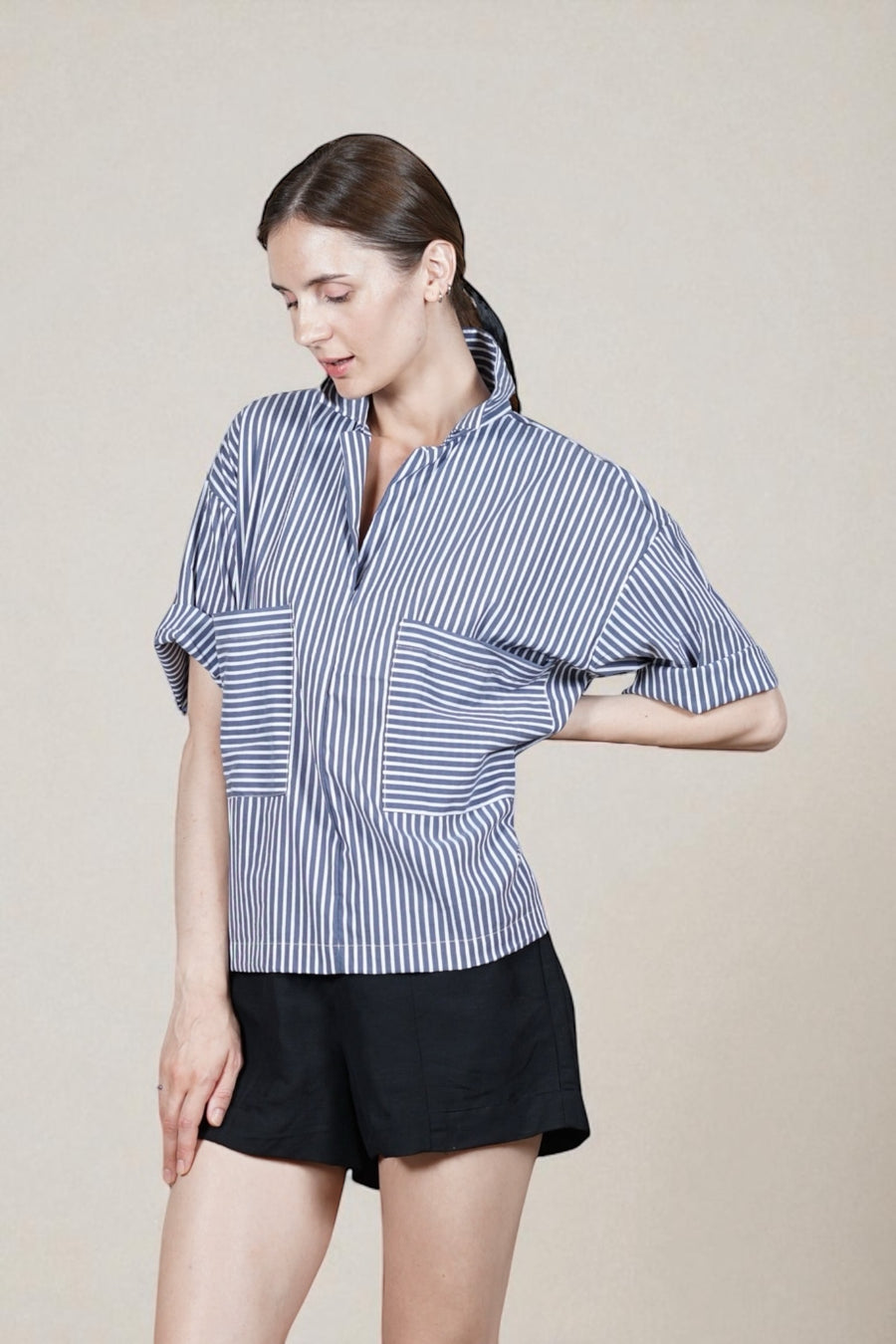 SILVA Oversized Top (Blue Stripes)