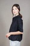 VEGA Pleated Hem Top (Black)