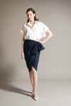 CARNEGIE Bow Detail Skirt (Navy)