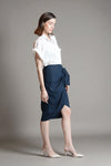 CARNEGIE Bow Detail Skirt (Navy)