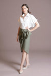 CARNEGIE Bow Detail Skirt (Olive)