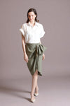 CARNEGIE Bow Detail Skirt (Olive)