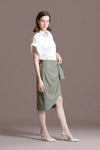 CARNEGIE Bow Detail Skirt (Olive)
